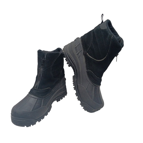Falls Creek Black Waterproof / Front Zip / Winter Boots / 3M Insulated / Size: 7